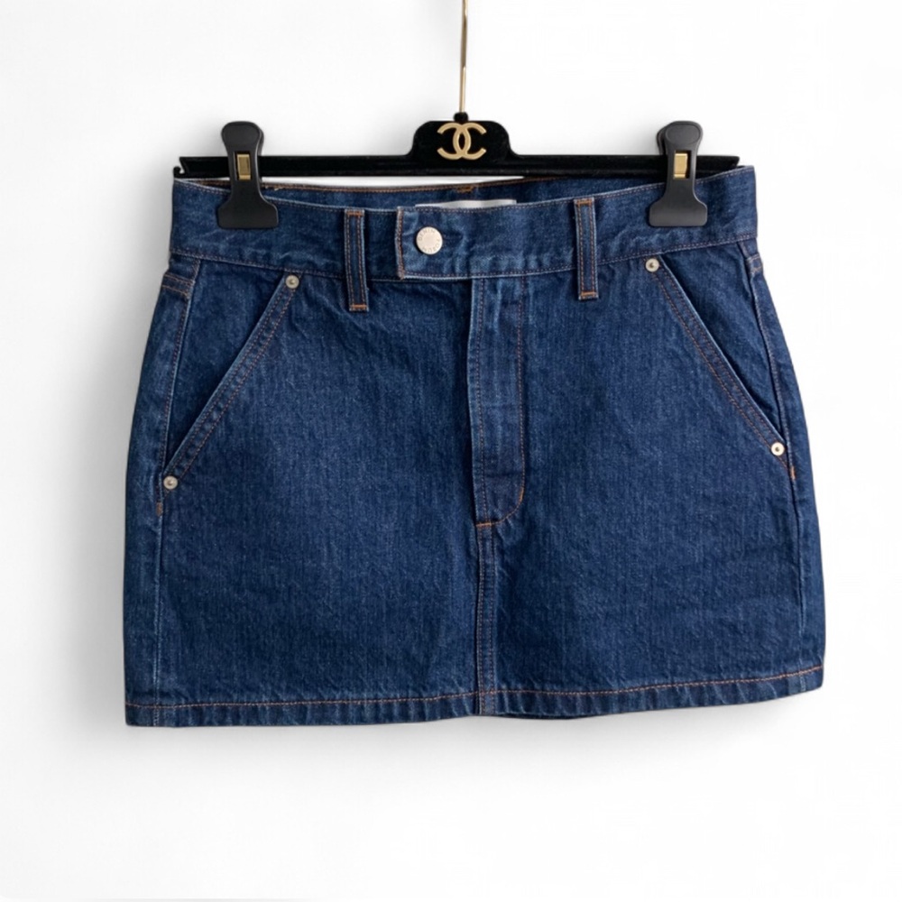 Denim Forum Dark Blue Denim Mini Skirt